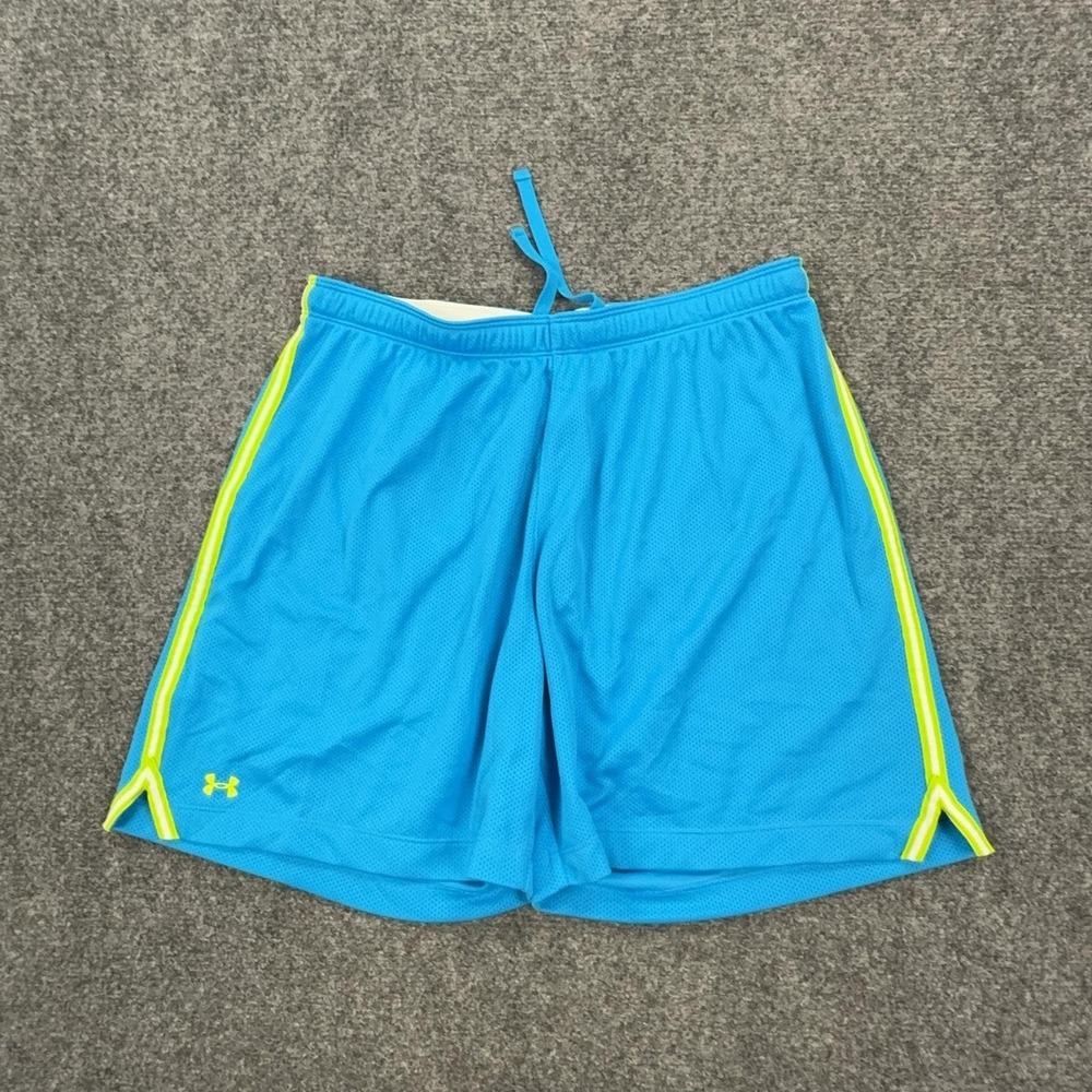 Under Armour Shorts Mens Medium Blue Mesh HeatGear Athletic 8 Inseam Gym